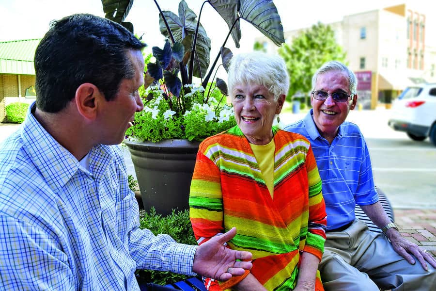 Pete McCown with Dick and Linda Armstrong